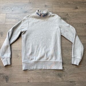 Polo Sport Ralph Lauren Sweater Mens Small Gray Mock Neck Spell Out Pullover